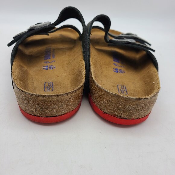 Black Arizona Birkentstocks Soft Footbed Red Vibram Sole Mens 44 Regular Fit main image 6
